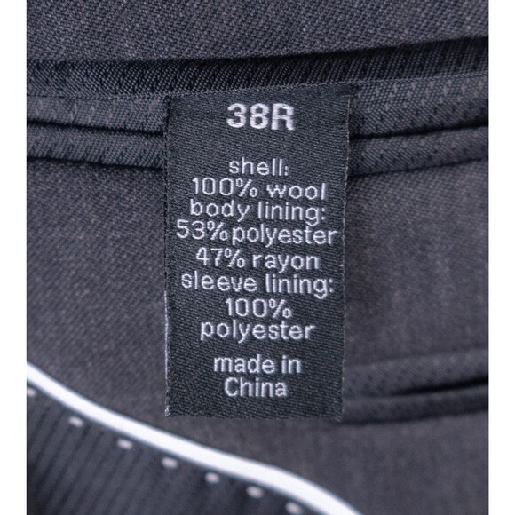 BAR III Men's Blazer Gray Sz 38R/S Sport Coat Slim-Fit Solid Two Button Wool - Picture 10 of 12